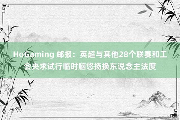 HoGaming 邮报：英超与其他28个联赛和工会央求试行临时脑悠扬换东说念主法度