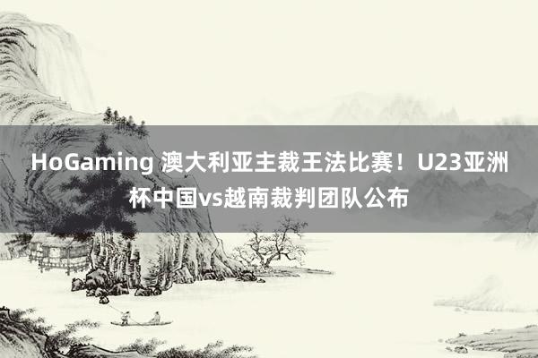 HoGaming 澳大利亚主裁王法比赛！U23亚洲杯中国vs越南裁判团队公布