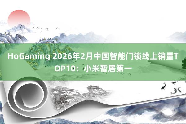   HoGaming 2026年2月中国智能门锁线上销量TOP10：小米暂居第一