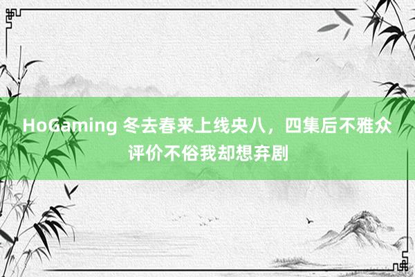 HoGaming 冬去春来上线央八，四集后不雅众评价不俗我却想弃剧