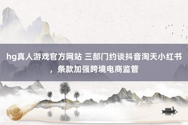 hg真人游戏官方网站 三部门约谈抖音淘天小红书，条款加强跨境电商监管