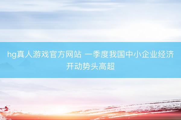hg真人游戏官方网站 一季度我国中小企业经济开动势头高超