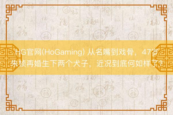 HG官网(HoGaming) 从名嘴到戏骨，47岁朱桢再婚生下两个犬子，近况到底何如样了?