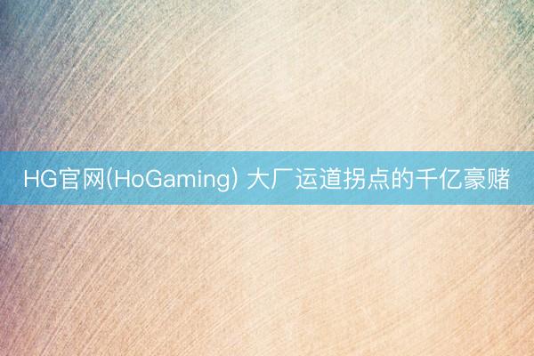 HG官网(HoGaming) 大厂运道拐点的千亿豪赌