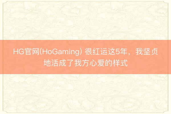 HG官网(HoGaming) 很红运这5年，我坚贞地活成了我方心爱的样式