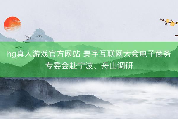 hg真人游戏官方网站 寰宇互联网大会电子商务专委会赴宁波、舟山调研