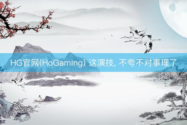 HG官网(HoGaming) 这演技, 不夸不对事理了