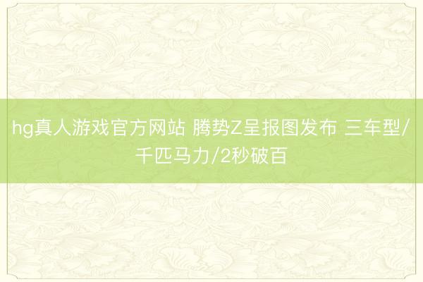 hg真人游戏官方网站 腾势Z呈报图发布 三车型/千匹马力/2秒破百