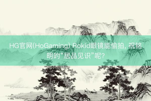 HG官网(HoGaming) Rokid眼镜能偷拍, 祝铭明的“居品见识”呢?