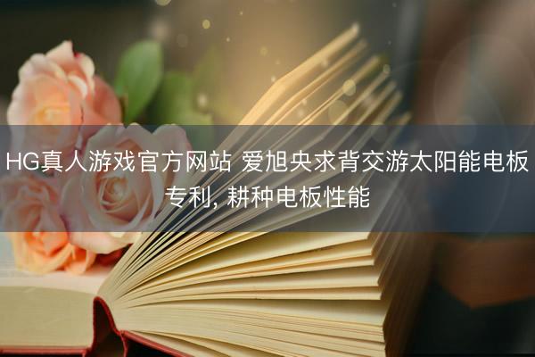 HG真人游戏官方网站 爱旭央求背交游太阳能电板专利， 耕种电板性能