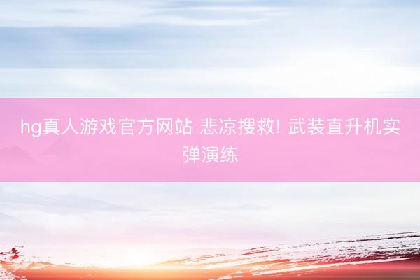 hg真人游戏官方网站 悲凉搜救! 武装直升机实弹演练