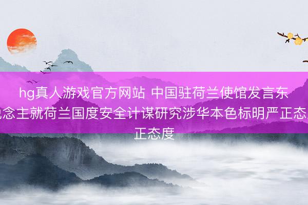 hg真人游戏官方网站 中国驻荷兰使馆发言东说念主就荷兰国度安全计谋研究涉华本色标明严正态度